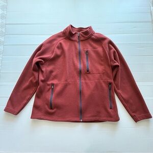 Taylor Vintage Full Zip Waffle Bonded Fleece Jacket Ginger Bread Red Size XL